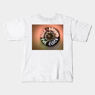 Vintage effect "Rock around the Clock" clock Kids T-Shirt